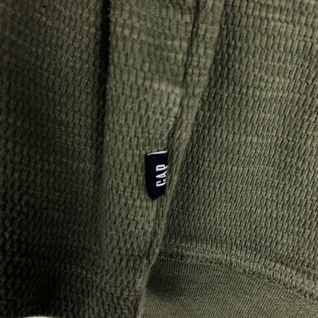 90'S GAP Old Gap Thermal Long-Sleeve T-Shirt Honeycomb Pattern Men's Size L (Equivalent) Vintage cotton Khaki type Vintage Second Hand