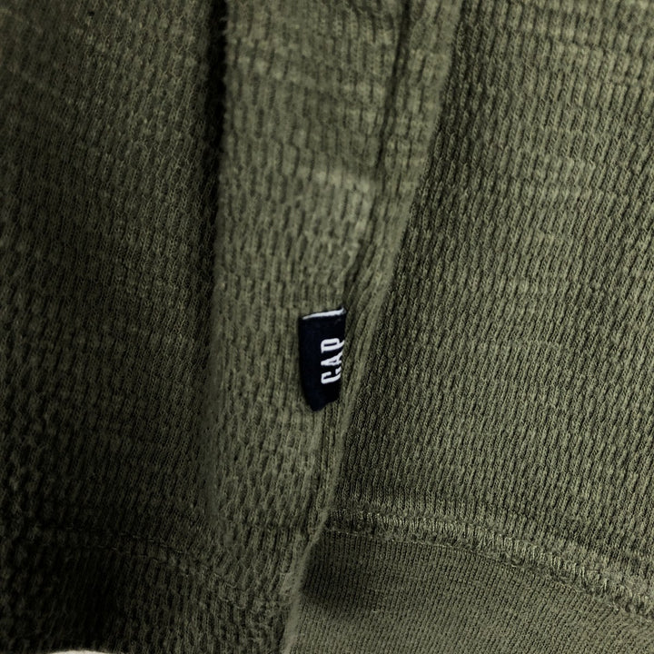 90'S GAP Old Gap Thermal Long-Sleeve T-Shirt Honeycomb Pattern Men's Size L (Equivalent) Vintage cotton Khaki type Vintage Second Hand