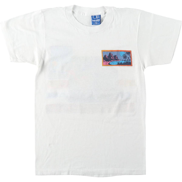 80'S Ocean Pacific Blue Tag Surf Skate T-Shirt, Made in USA, Women's XL Equivalent, Vintage cotton white type Vintage Second Hand
