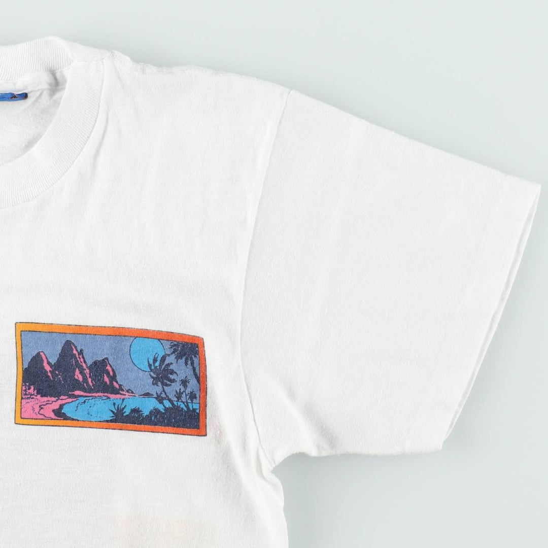 80'S Ocean Pacific Blue Tag Surf Skate T-Shirt, Made in USA, Women's XL Equivalent, Vintage cotton white type Vintage Second Hand