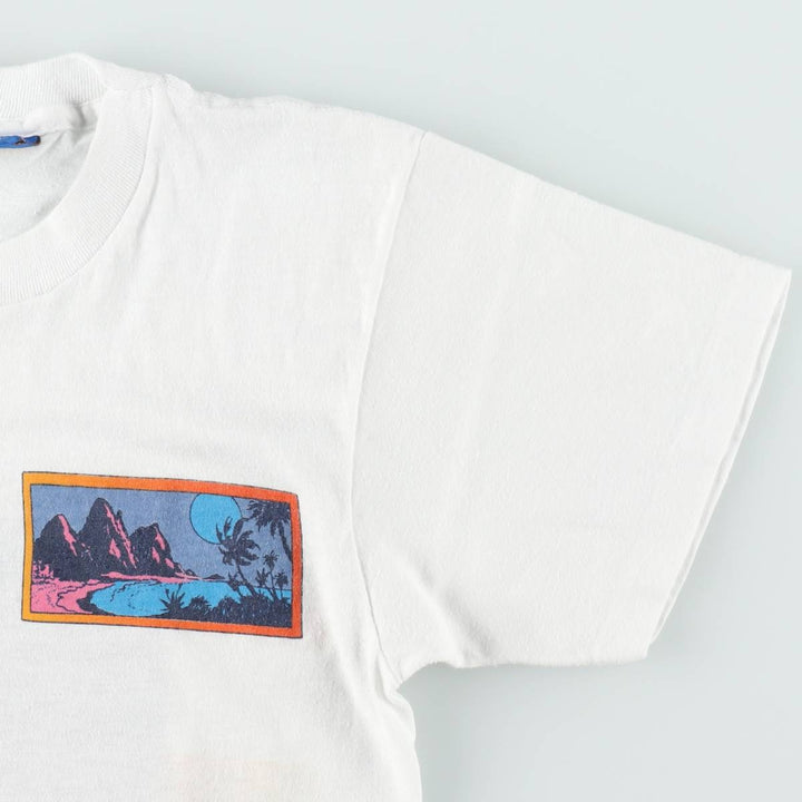 80'S Ocean Pacific Blue Tag Surf Skate T-Shirt, Made in USA, Women's XL Equivalent, Vintage cotton white type Vintage Second Hand