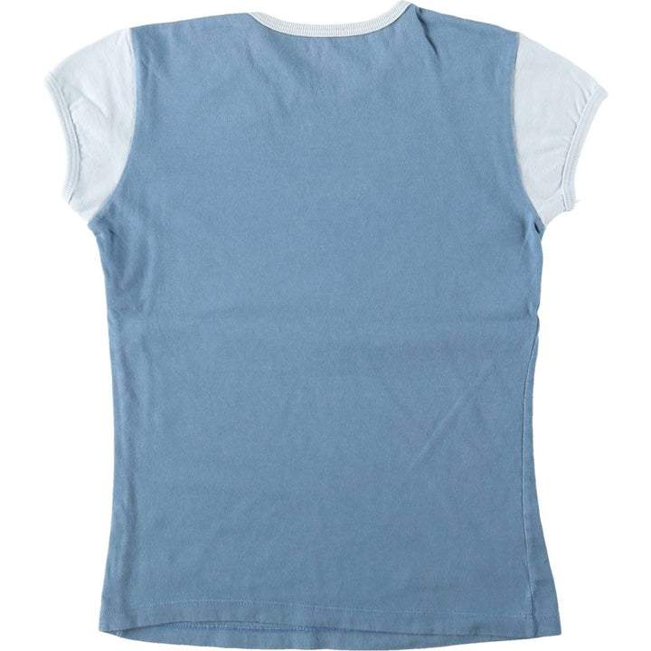 Giorgio Armani ARMANI EXCHANGE Short-Sleeve Logo T-Shirt, Made in USA, Women's Size S (approx.) cotton Blue type light blue Vintage Second Hand