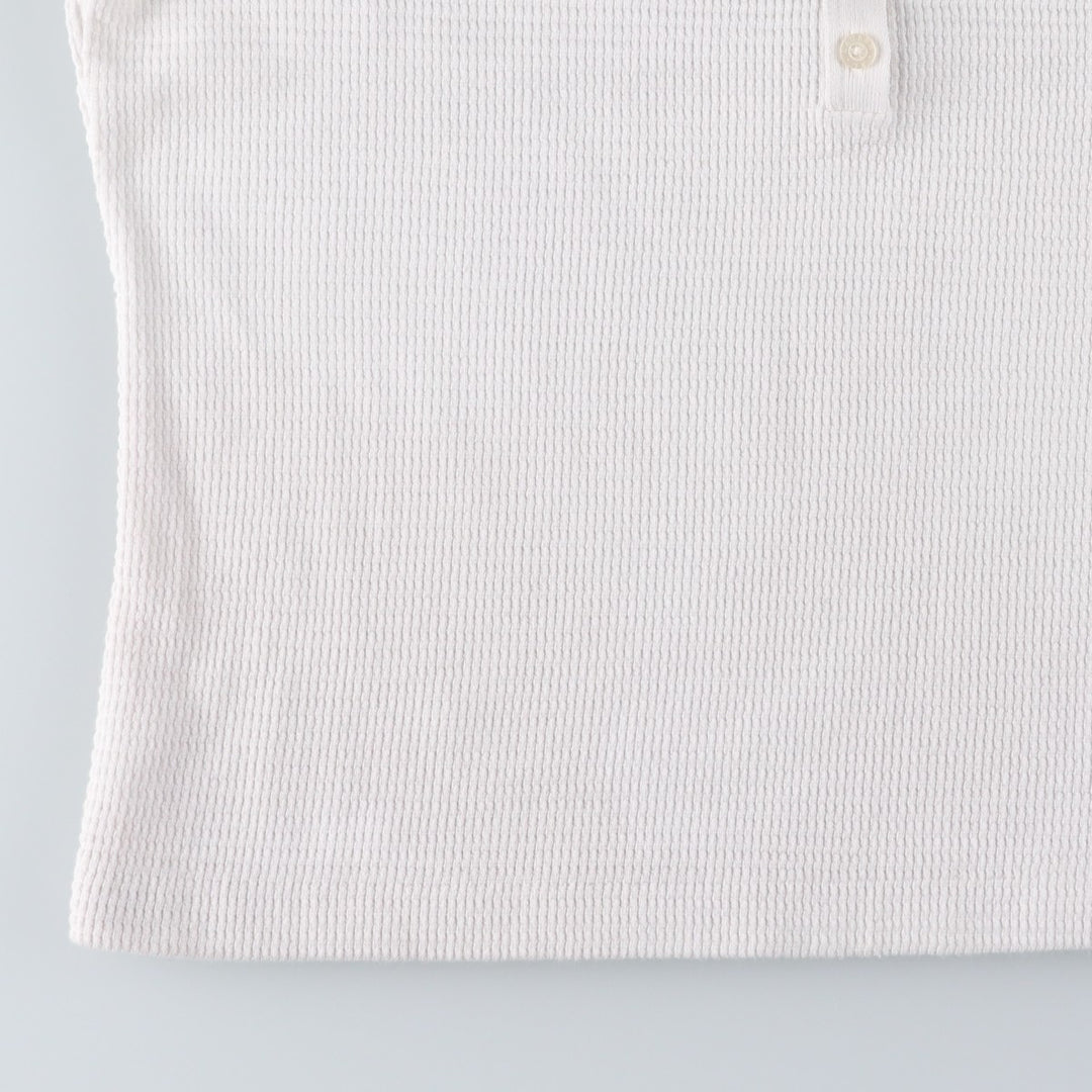 Ralph Lauren LAUREN JEANS CO. Henley neck thermal short-sleeve t-shirt with a single logo, women's size M (approx.) cotton white type Vintage Second Hand