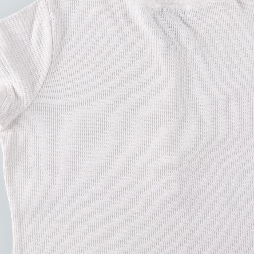 Ralph Lauren LAUREN JEANS CO. Henley neck thermal short-sleeve t-shirt with a single logo, women's size M (approx.) cotton white type Vintage Second Hand
