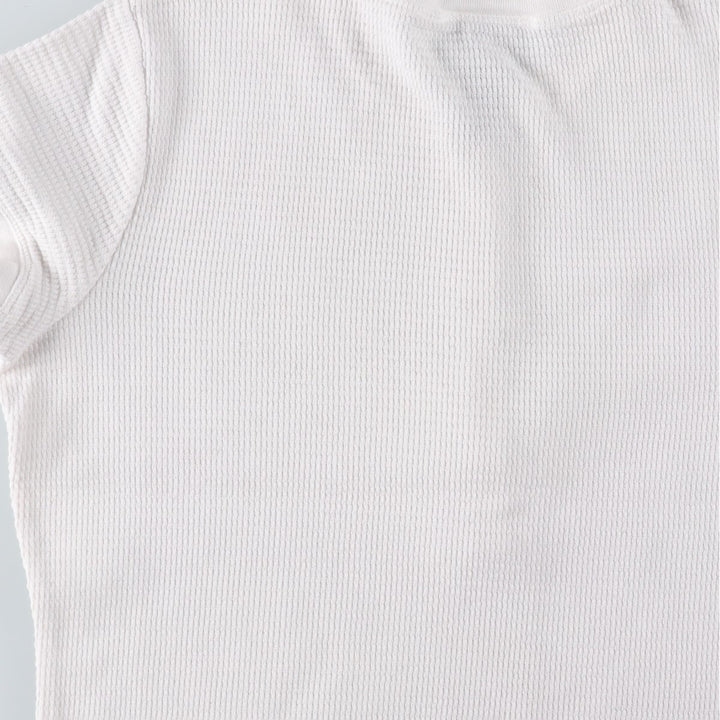 Ralph Lauren LAUREN JEANS CO. Henley neck thermal short-sleeve t-shirt with a single logo, women's size M (approx.) cotton white type Vintage Second Hand