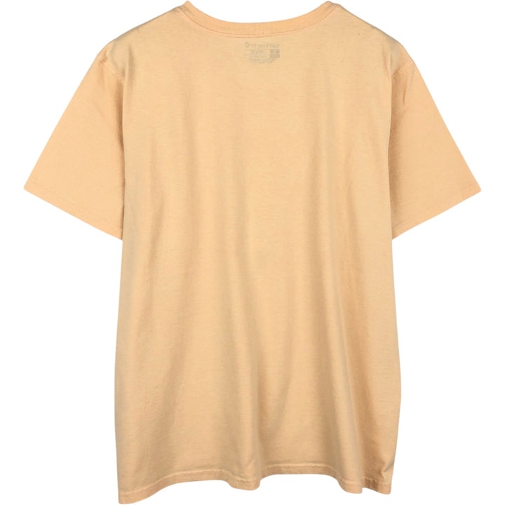 Carhartt Loose Fit Short Sleeve T-Shirt with One-Point Logo Pocket (Women's Size L) cotton Beige type Vintage Second Hand