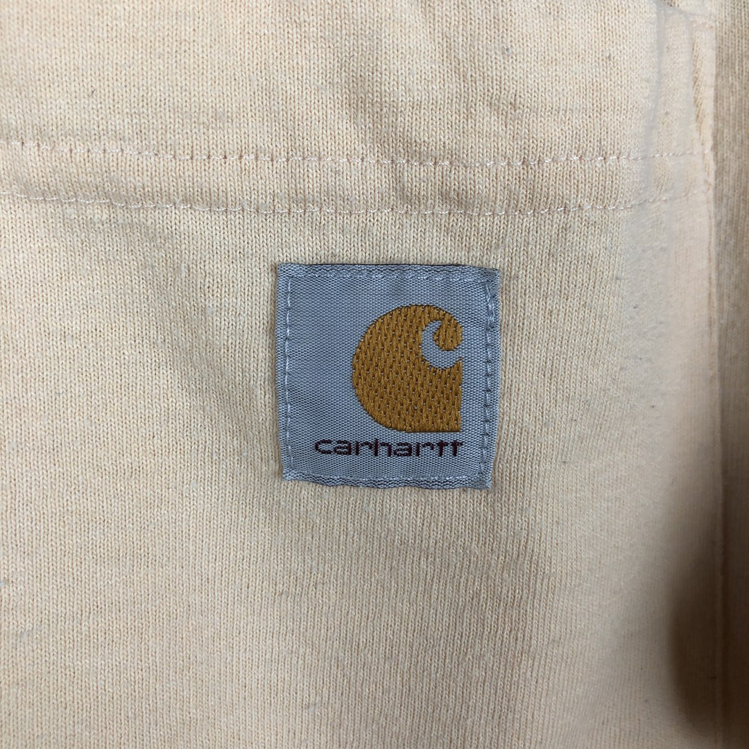 Carhartt Loose Fit Short Sleeve T-Shirt with One-Point Logo Pocket (Women's Size L) cotton Beige type Vintage Second Hand