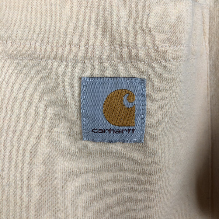 Carhartt Loose Fit Short Sleeve T-Shirt with One-Point Logo Pocket (Women's Size L) cotton Beige type Vintage Second Hand