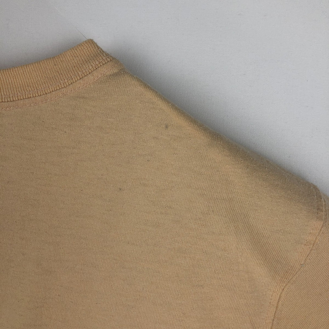 Carhartt Loose Fit Short Sleeve T-Shirt with One-Point Logo Pocket (Women's Size L) cotton Beige type Vintage Second Hand