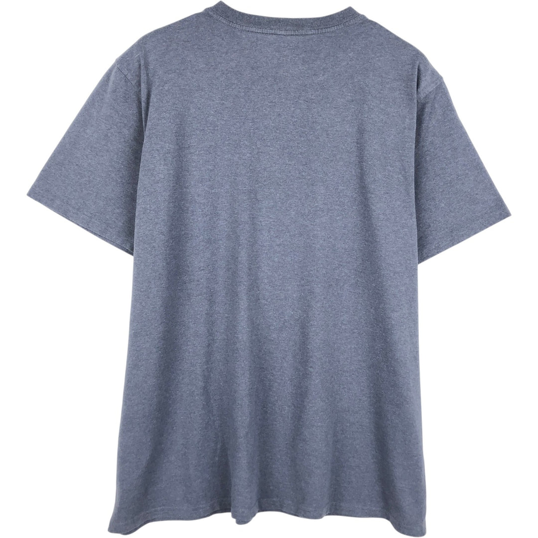 Carhartt Loose Fit Short Sleeve T-Shirt with One-Point Logo Pocket (Women's Size L) cotton Navy blue Vintage Second Hand
