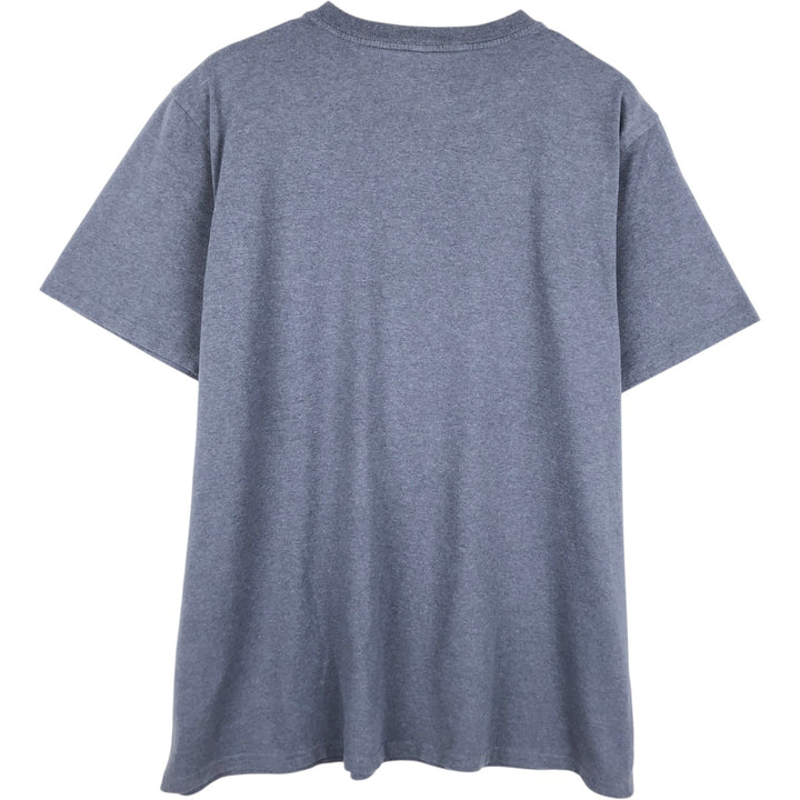 Carhartt Loose Fit Short Sleeve T-Shirt with One-Point Logo Pocket (Women's Size L) cotton Navy blue Vintage Second Hand
