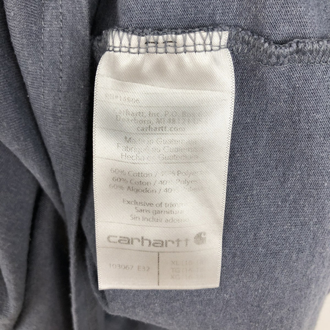 Carhartt Loose Fit Short Sleeve T-Shirt with One-Point Logo Pocket (Women's Size L) cotton Navy blue Vintage Second Hand