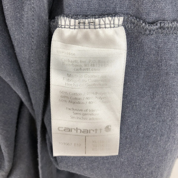 Carhartt Loose Fit Short Sleeve T-Shirt with One-Point Logo Pocket (Women's Size L) cotton Navy blue Vintage Second Hand