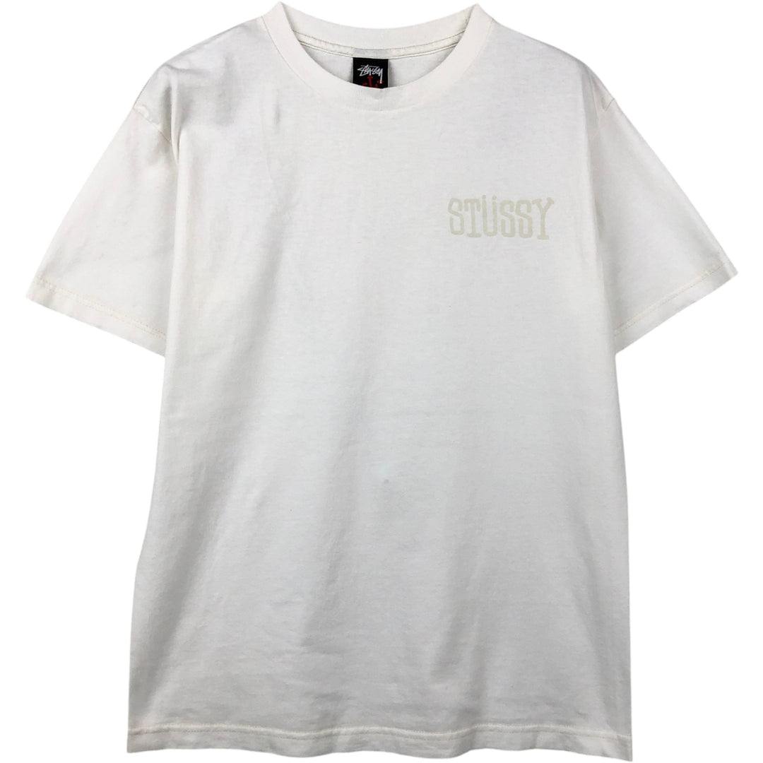 2000'S Stussy surf/skate t-shirt, women's size L (approx.) cotton white type Vintage Second Hand