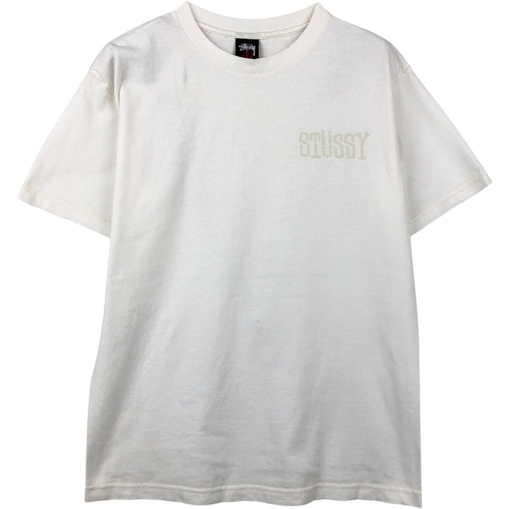 2000'S Stussy surf/skate t-shirt, women's size L (approx.) cotton white type Vintage Second Hand