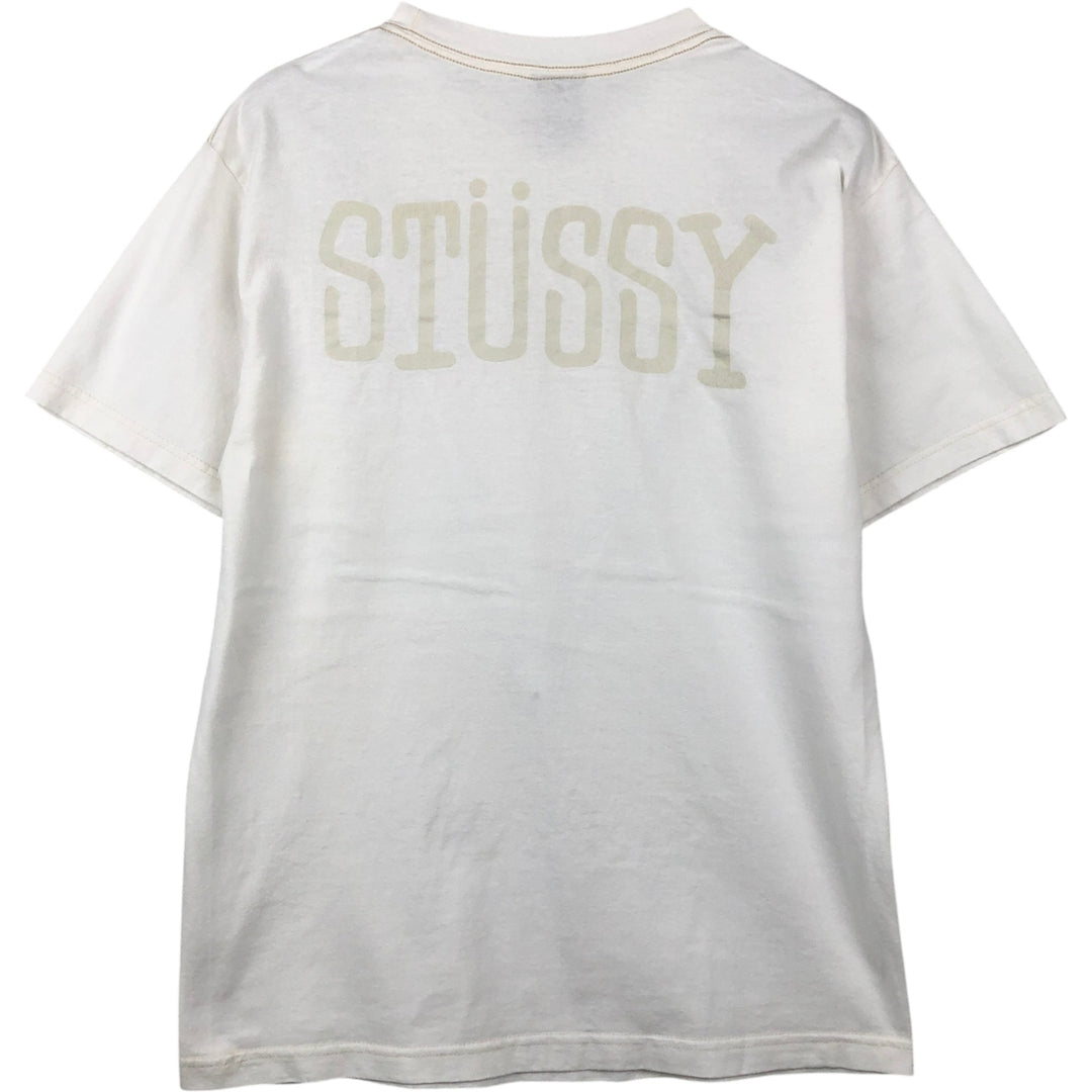 2000'S Stussy surf/skate t-shirt, women's size L (approx.) cotton white type Vintage Second Hand