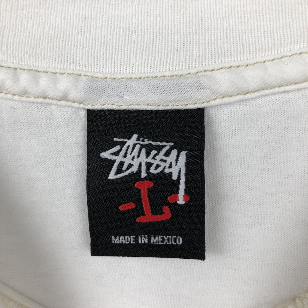 2000'S Stussy surf/skate t-shirt, women's size L (approx.) cotton white type Vintage Second Hand