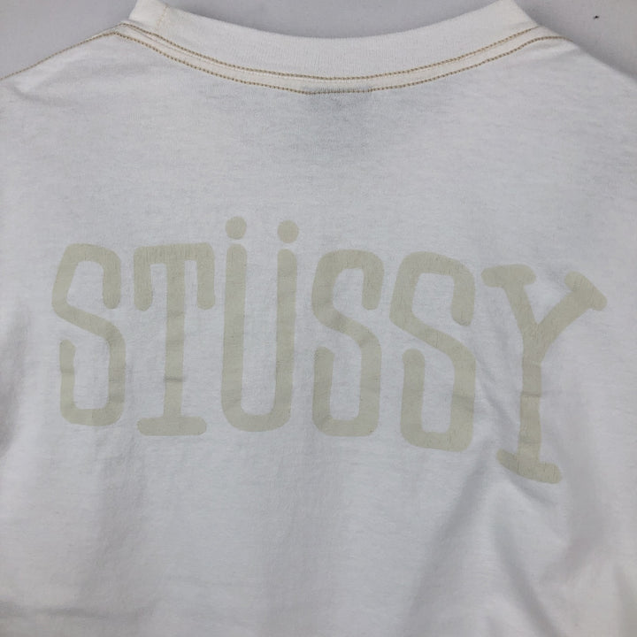 2000'S Stussy surf/skate t-shirt, women's size L (approx.) cotton white type Vintage Second Hand