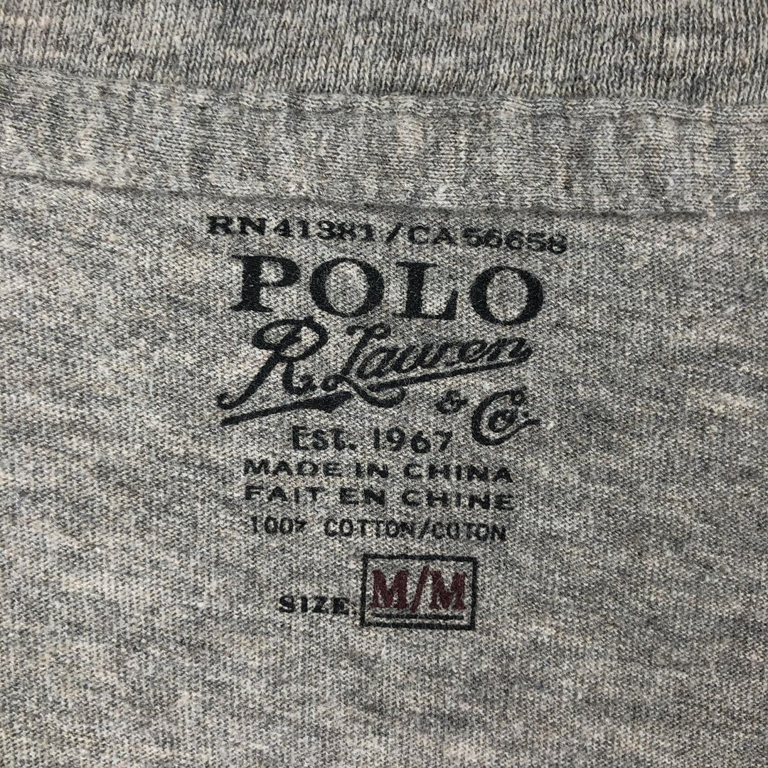 Ralph Lauren POLO RALPH LAUREN Short Sleeve Logo T-Shirt Men's M cotton gray type Vintage Second Hand
