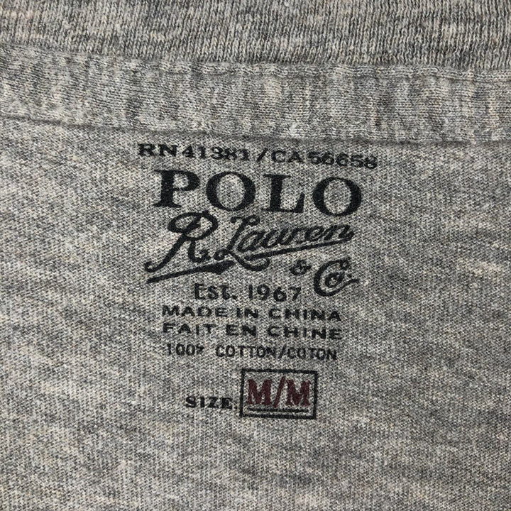 Ralph Lauren POLO RALPH LAUREN Short Sleeve Logo T-Shirt Men's M cotton gray type Vintage Second Hand