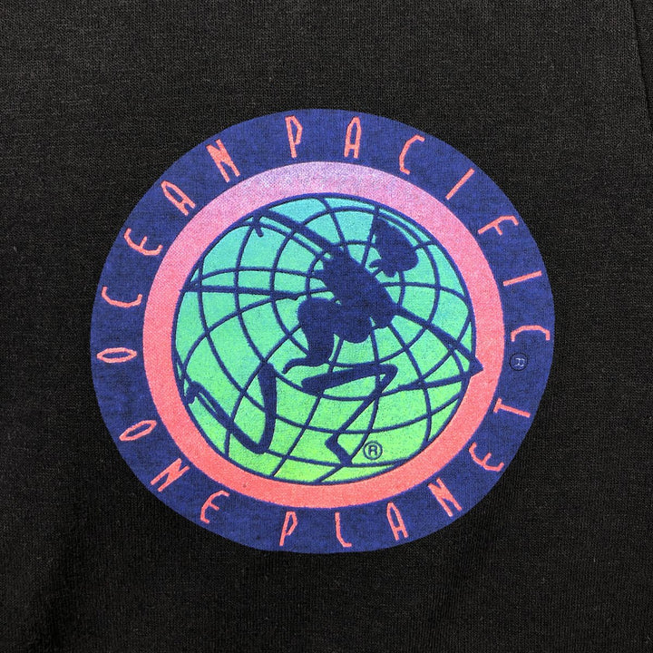 90'S Ocean Pacific Silver Tag Surf Skate T-Shirt, Women's Size M (approx.), Vintage cotton black type Vintage Second Hand