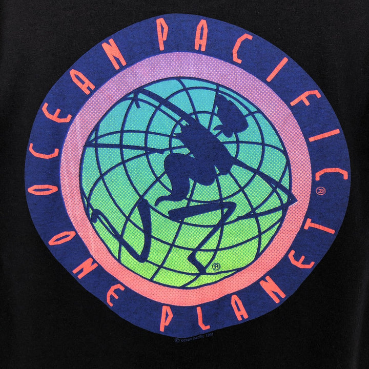 90'S Ocean Pacific Silver Tag Surf Skate T-Shirt, Women's Size M (approx.), Vintage cotton black type Vintage Second Hand