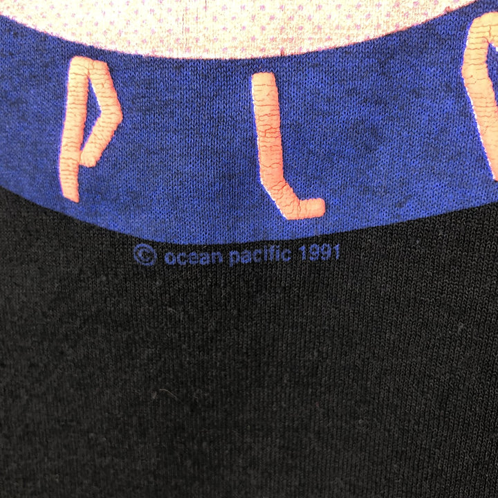 90'S Ocean Pacific Silver Tag Surf Skate T-Shirt, Women's Size M (approx.), Vintage cotton black type Vintage Second Hand