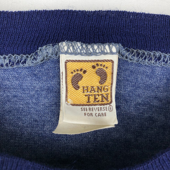 70'S Hang Ten Surf Skate T-Shirt, Women's Size L (approx.), Vintage cotton navy blue type Vintage Second Hand