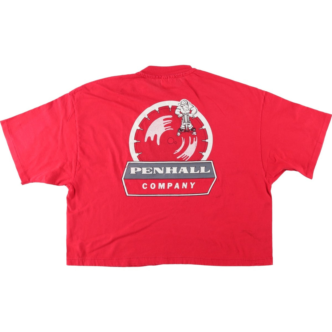 90'S Hanes PENHALL COMPANY Advertising T-Shirt, Made in USA, Women's XL equivalent, Vintage cotton red type Vintage Second Hand