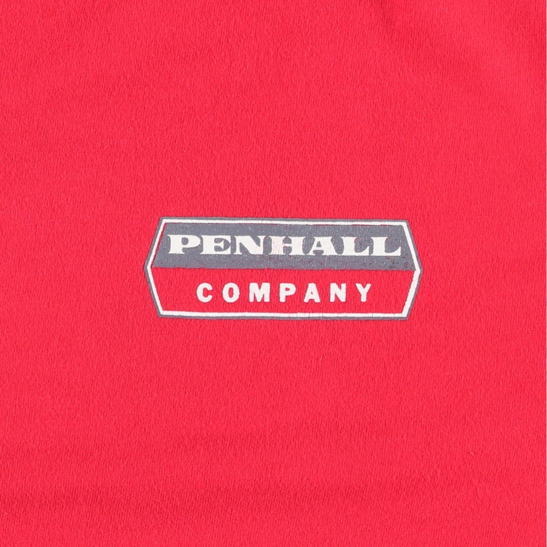 90'S Hanes PENHALL COMPANY Advertising T-Shirt, Made in USA, Women's XL equivalent, Vintage cotton red type Vintage Second Hand