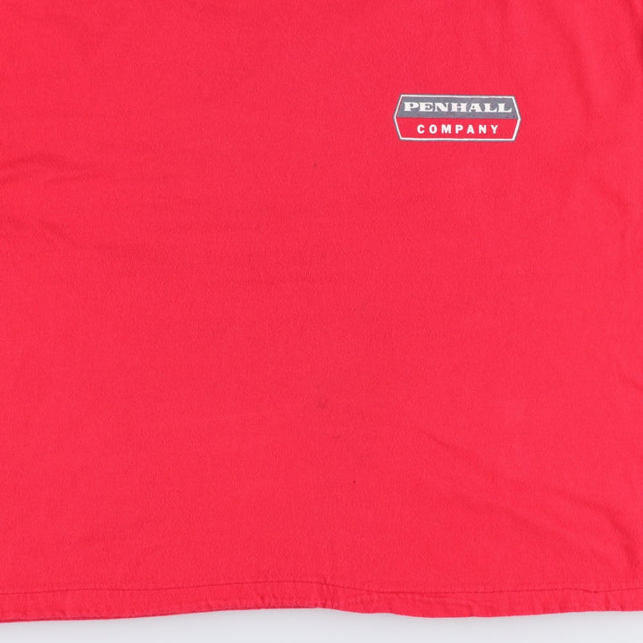 90'S Hanes PENHALL COMPANY Advertising T-Shirt, Made in USA, Women's XL equivalent, Vintage cotton red type Vintage Second Hand