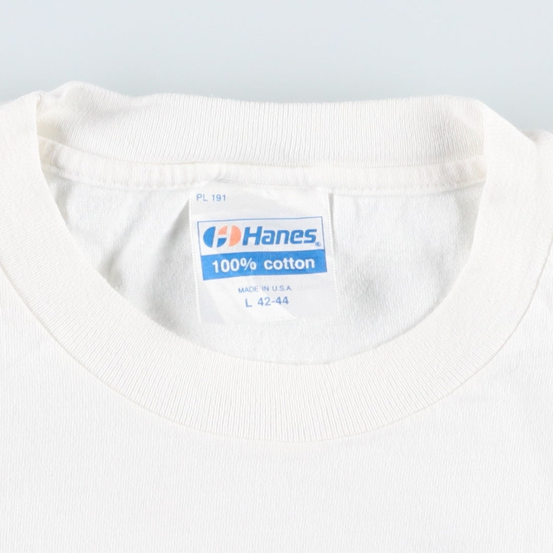 80'S Hanes Universal Studios Advertising T-Shirt, Made in USA, Men's Size L (approx.), Vintage cotton white type Vintage Second Hand