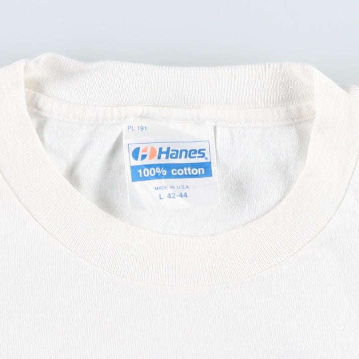 80'S Hanes Universal Studios Advertising T-Shirt, Made in USA, Men's Size L (approx.), Vintage cotton white type Vintage Second Hand