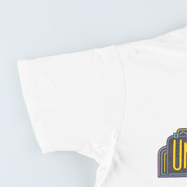 80'S Hanes Universal Studios Advertising T-Shirt, Made in USA, Men's Size L (approx.), Vintage cotton white type Vintage Second Hand