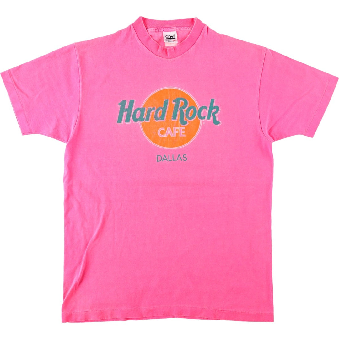 90'S Anvil Hard Rock Cafe Advertising T-Shirt, Made in USA, Women's Size M (approx.), Vintage cotton pink type Vintage Second Hand