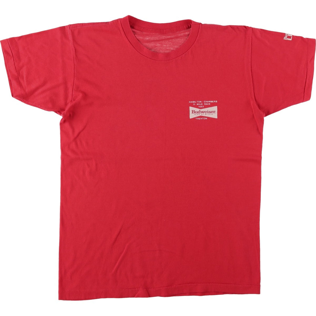 1980'S Budweiser advertising t-shirt, women's size M equivalent, vintage. unclear red type Vintage Second Hand
