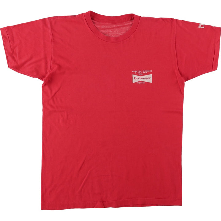 1980'S Budweiser advertising t-shirt, women's size M equivalent, vintage. unclear red type Vintage Second Hand