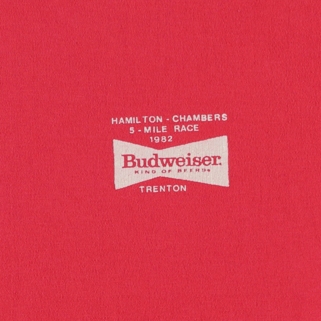 1980'S Budweiser advertising t-shirt, women's size M equivalent, vintage. unclear red type Vintage Second Hand