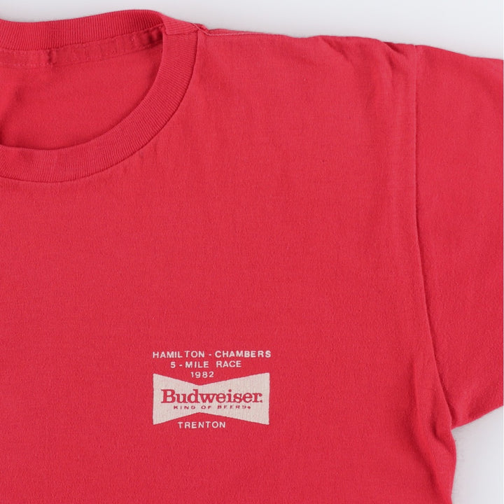 1980'S Budweiser advertising t-shirt, women's size M equivalent, vintage. unclear red type Vintage Second Hand