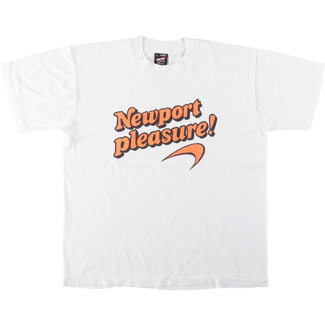90'S Fruit of the Loom Newport Advertising T-Shirt, Made in USA, Women's Size L (approx.), Vintage cotton white type Vintage Second Hand