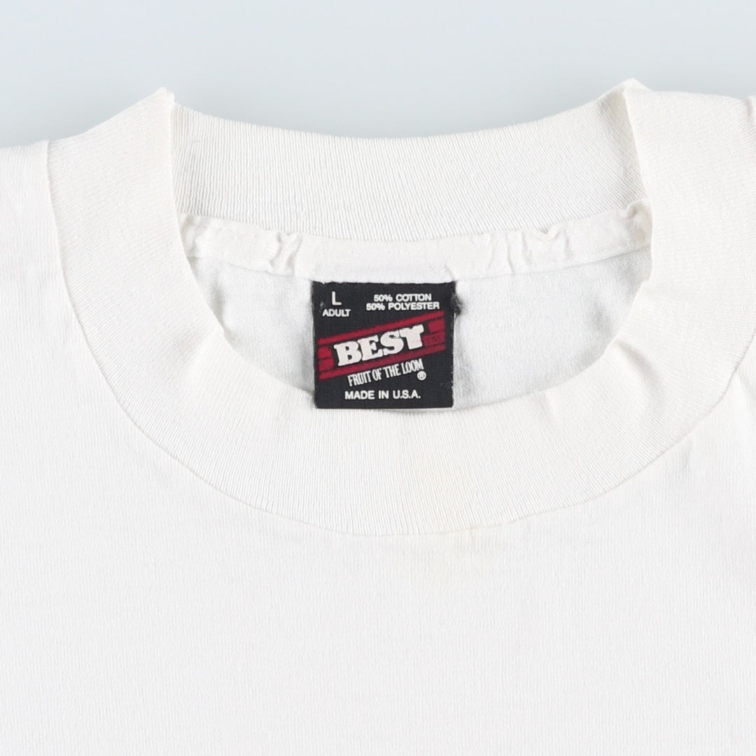 90'S Fruit of the Loom Newport Advertising T-Shirt, Made in USA, Women's Size L (approx.), Vintage cotton white type Vintage Second Hand