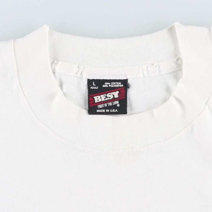 90'S Fruit of the Loom Newport Advertising T-Shirt, Made in USA, Women's Size L (approx.), Vintage cotton white type Vintage Second Hand