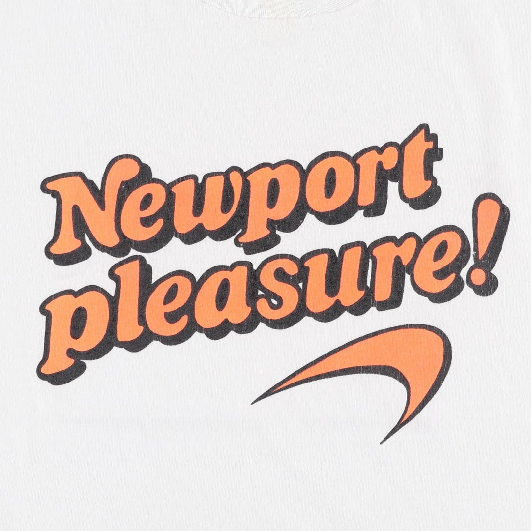 90'S Fruit of the Loom Newport Advertising T-Shirt, Made in USA, Women's Size L (approx.), Vintage cotton white type Vintage Second Hand