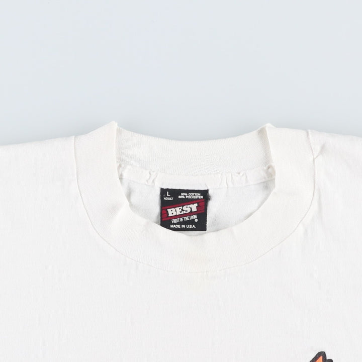 90'S Fruit of the Loom Newport Advertising T-Shirt, Made in USA, Women's Size L (approx.), Vintage cotton white type Vintage Second Hand