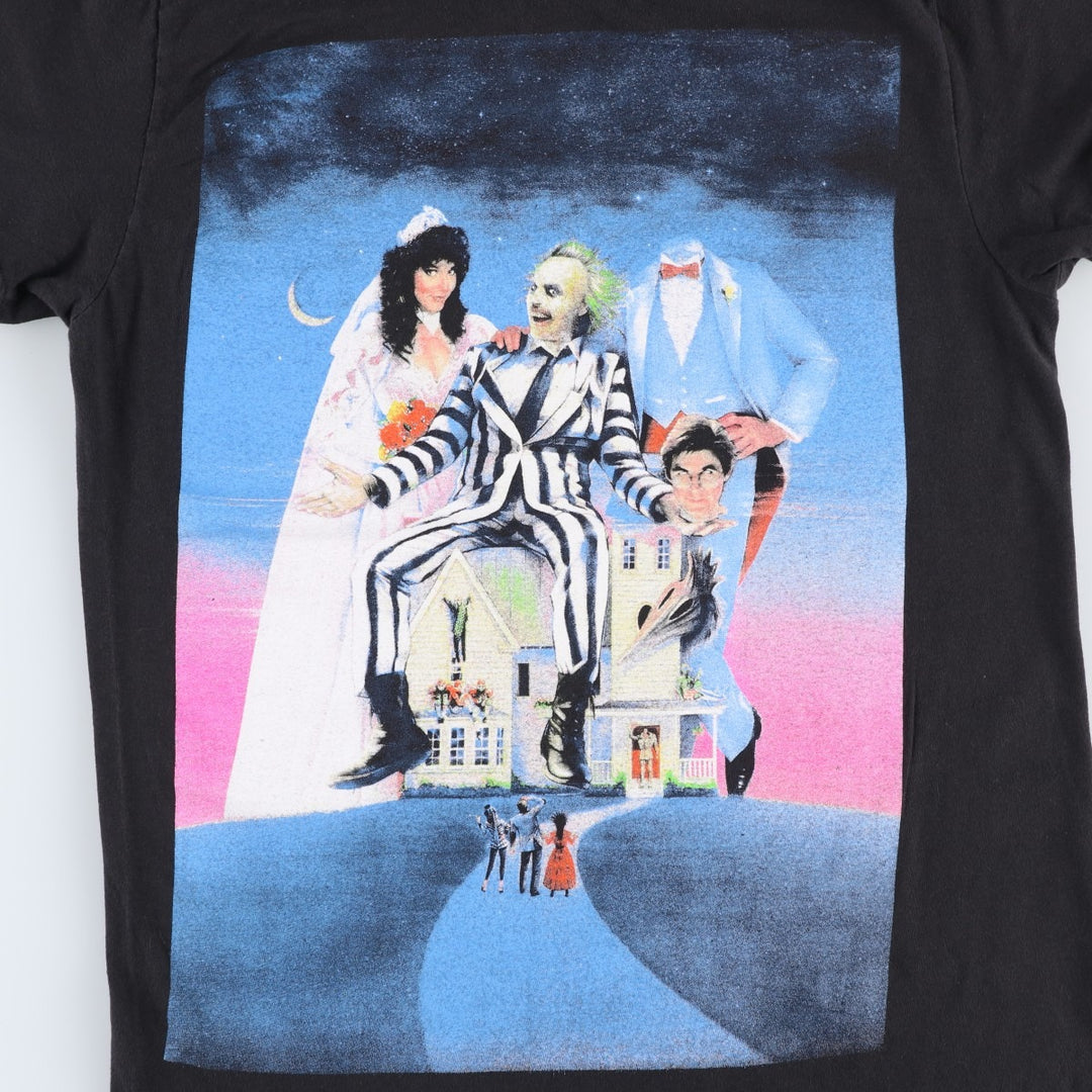 BEETLEJUICE movie T-shirt (women's size S) cotton black type Vintage Second Hand