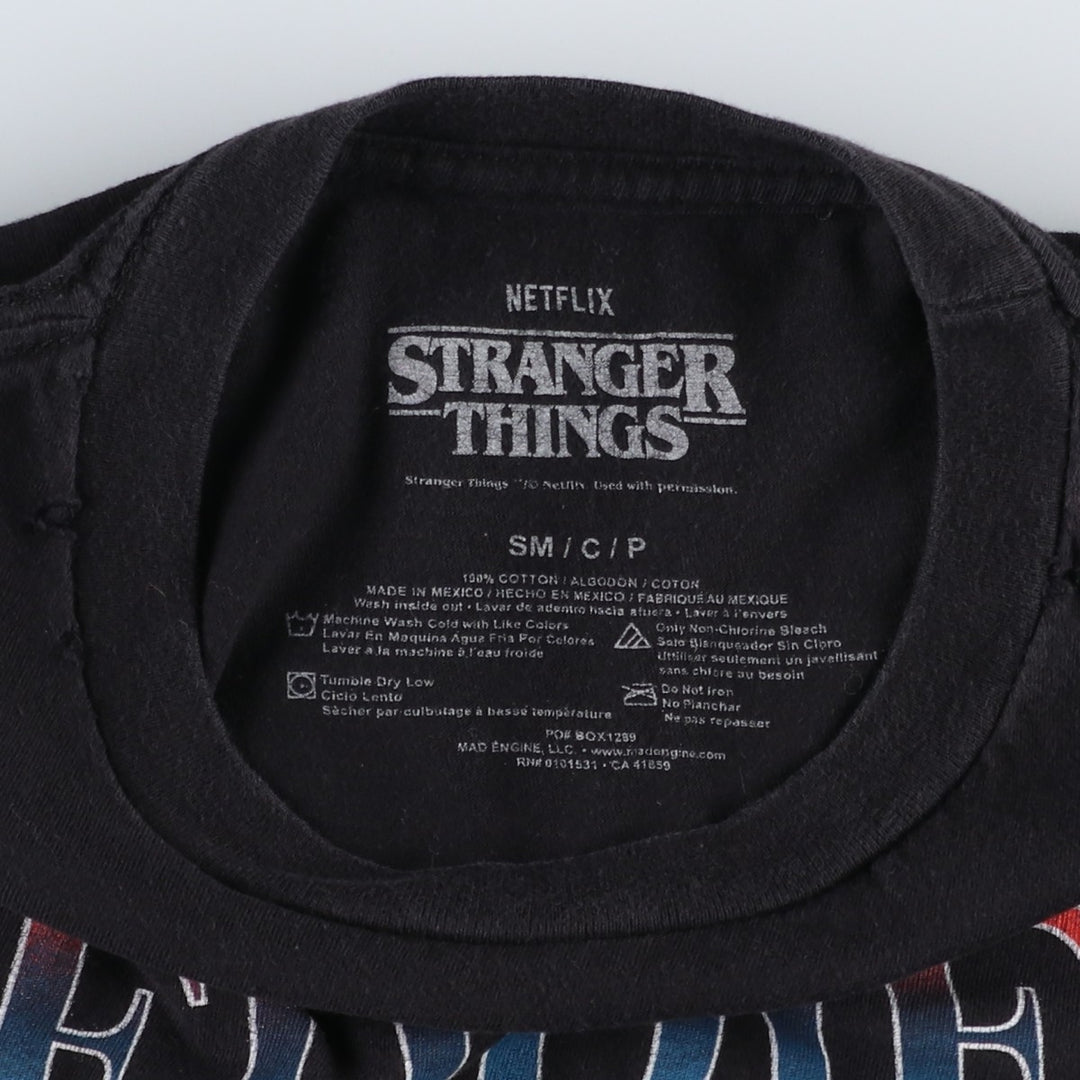 STRANGER THINGS Stranger Things Movie T-shirt Women's S size cotton black type Vintage Second Hand