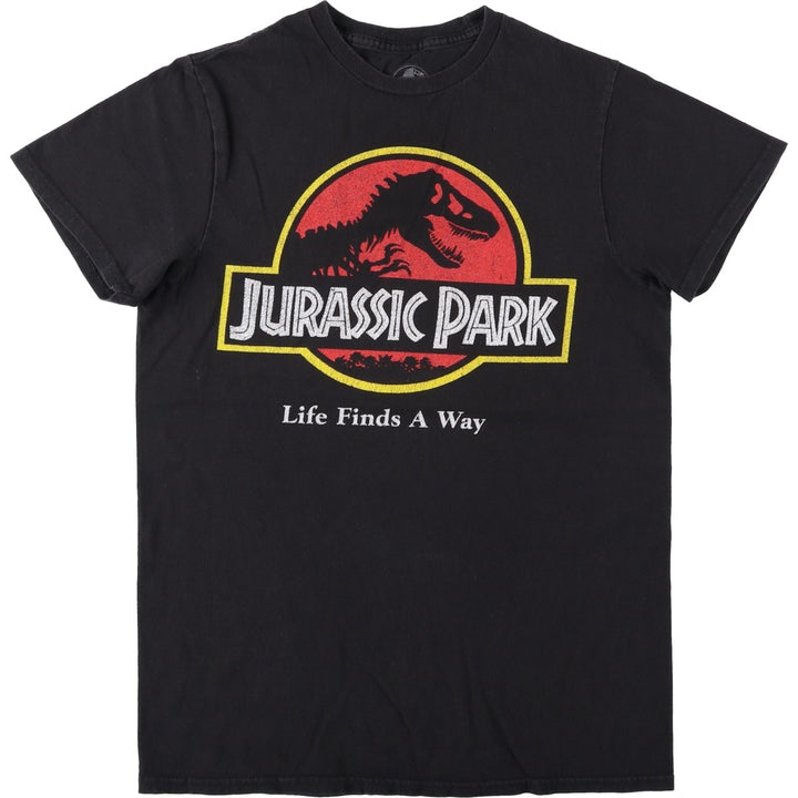 JURASSIC PARK Movie T-shirt (Women's Size S) cotton black type Vintage Second Hand