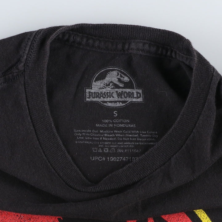 JURASSIC PARK Movie T-shirt (Women's Size S) cotton black type Vintage Second Hand