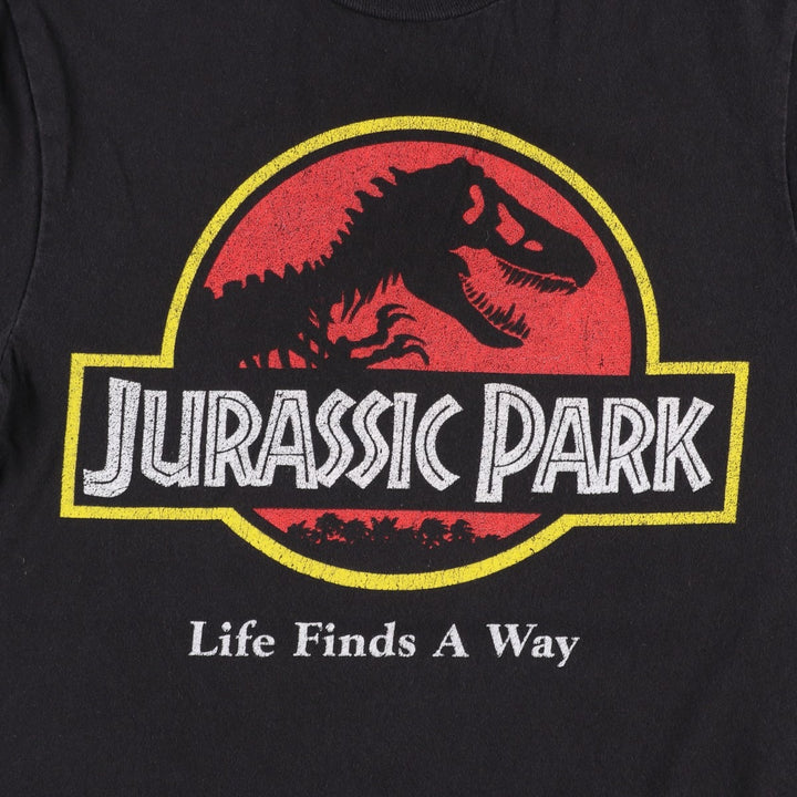 JURASSIC PARK Movie T-shirt (Women's Size S) cotton black type Vintage Second Hand