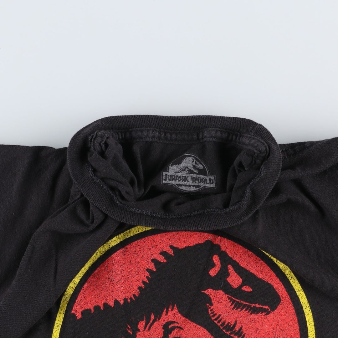 JURASSIC PARK Movie T-shirt (Women's Size S) cotton black type Vintage Second Hand